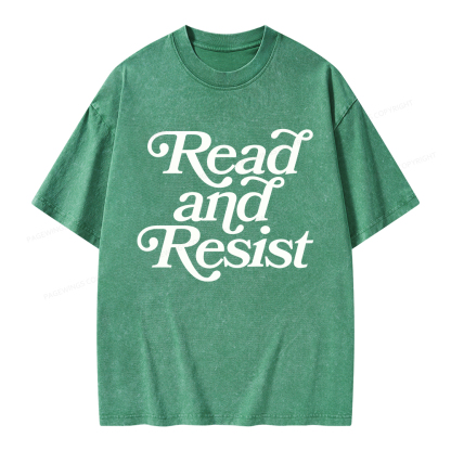 Pagewings Read and Resist  Unisex Washed T-shirt