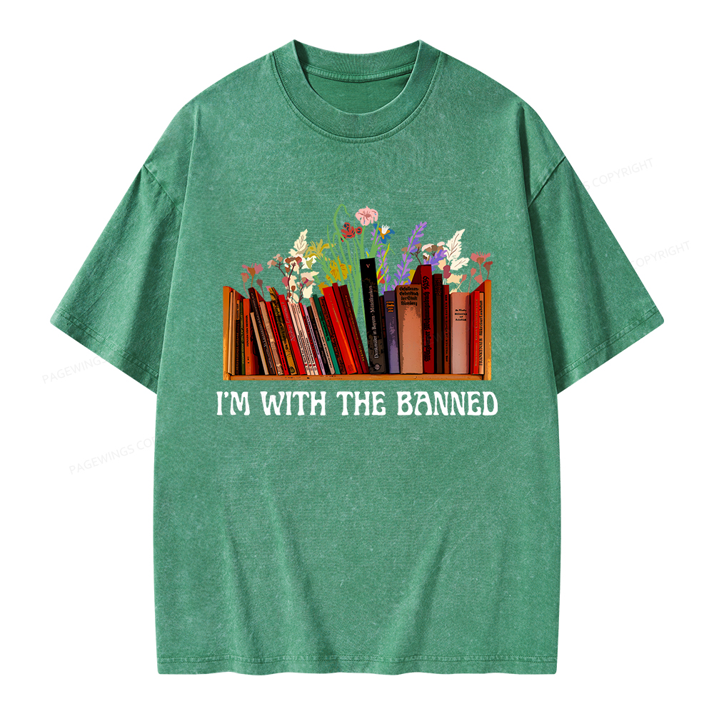 Pagewings I'm With The Banned Unisex Washed T-shirt