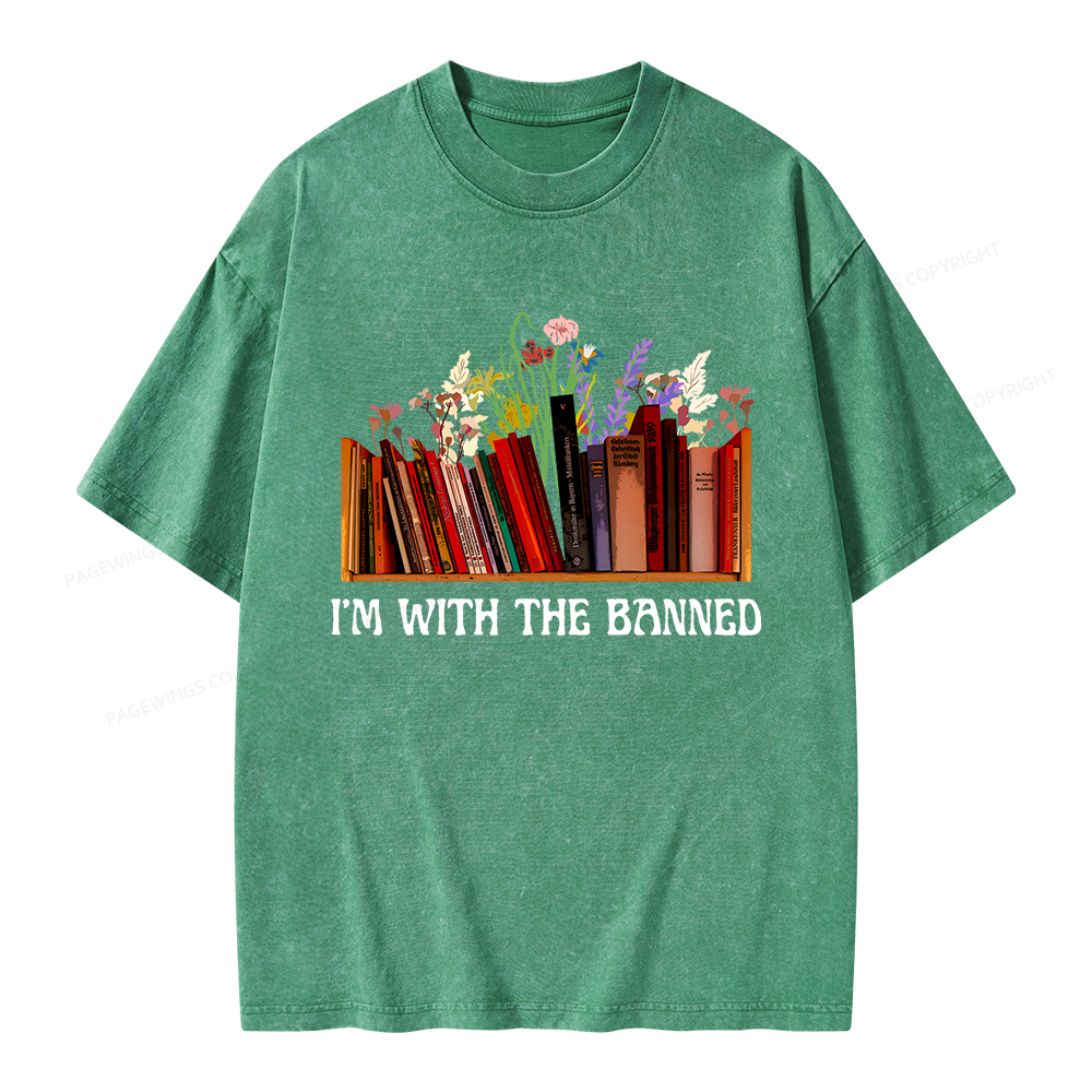 Pagewings I'm With The Banned Unisex Washed T-shirt