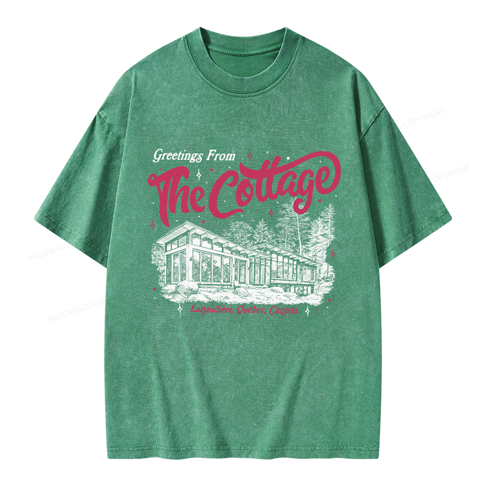 Pagewings Coming To The Cottage Unisex Washed T-shirt