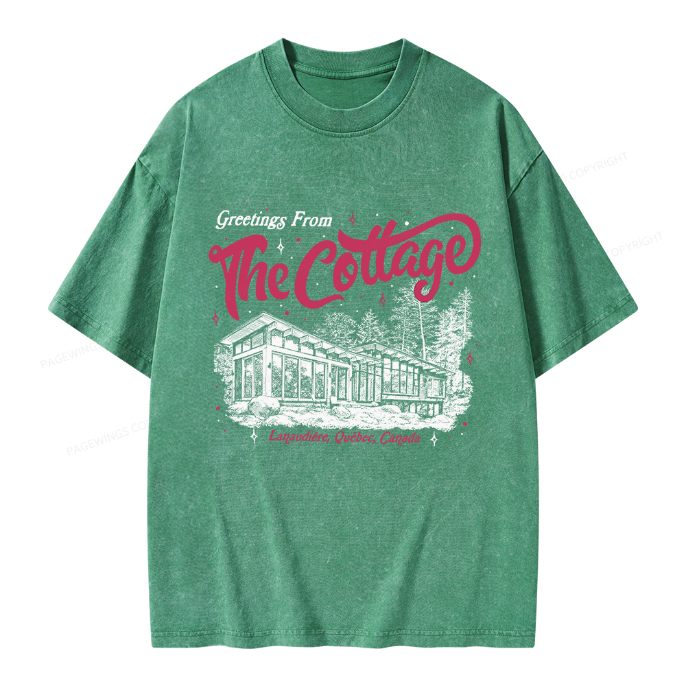 Pagewings Coming To The Cottage Unisex Washed T-shirt