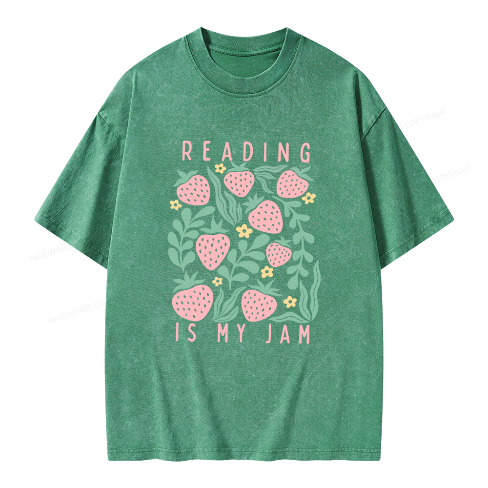 Pagewings Reading Is My Jam Unisex Washed T-shirt