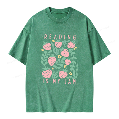 Pagewings Reading Is My Jam Unisex Washed T-shirt