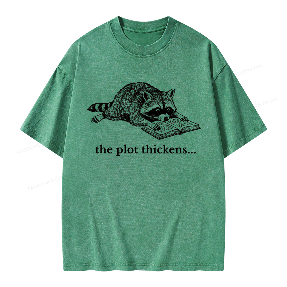Pagewings The Plot Thickens Unisex Washed T-shirt
