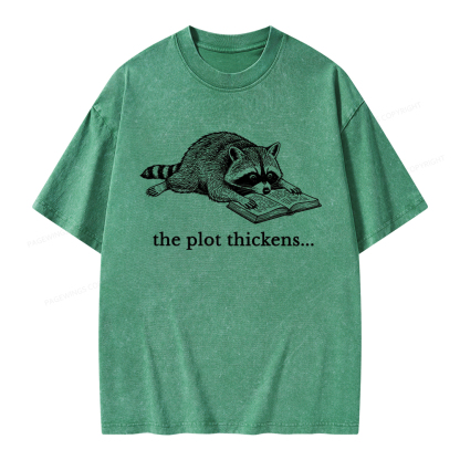 Pagewings The Plot Thickens Unisex Washed T-shirt