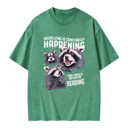 Pagewings And I Would Rather Be Reading Unisex Washed T-shirt