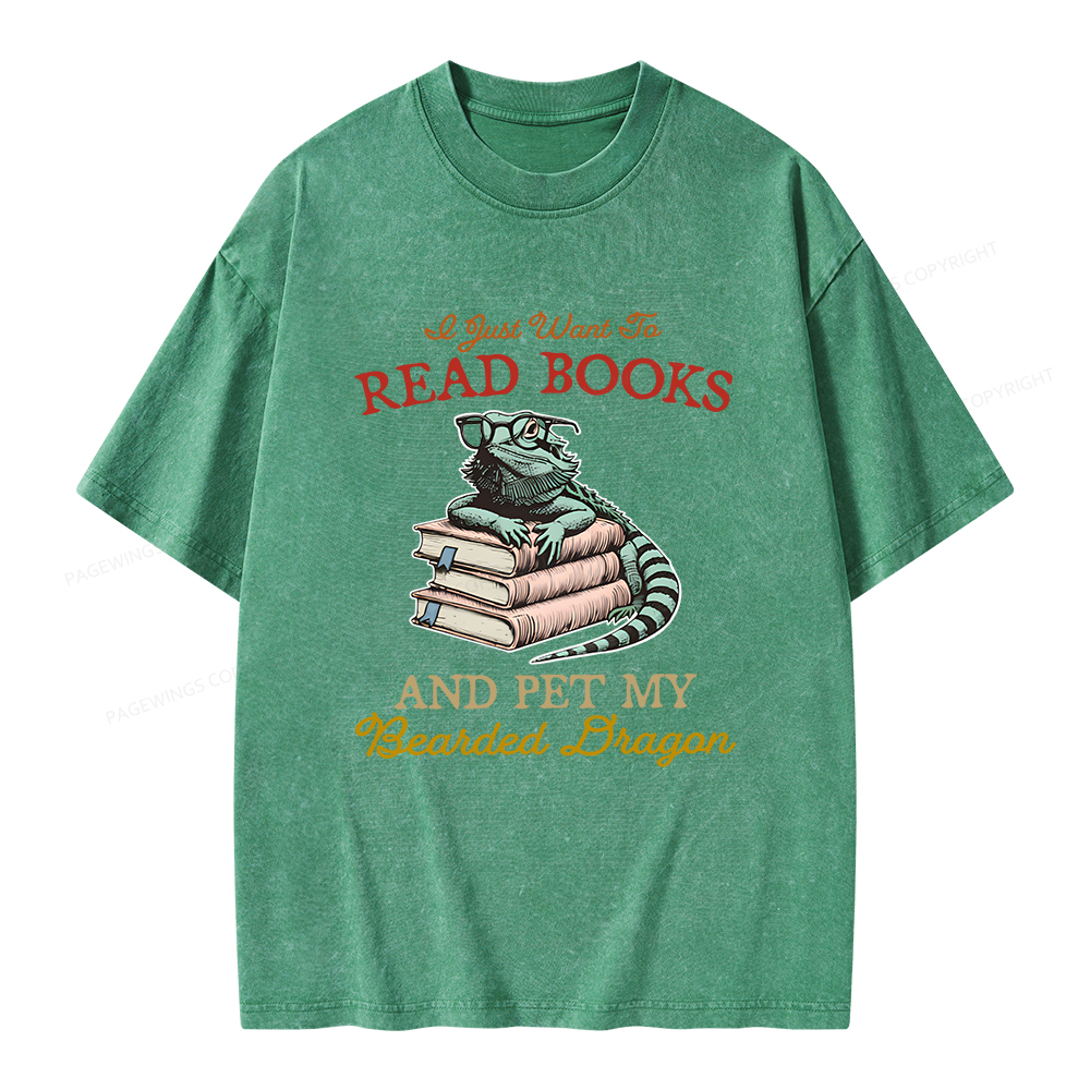 Pagewings I Just Want To Read Books Unisex Washed T-shirt