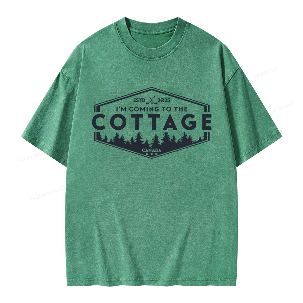 Pagewings Coming To The Cottage Unisex Washed T-shirt