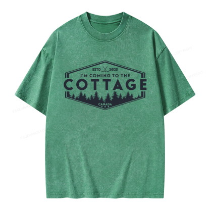 Pagewings Coming To The Cottage Unisex Washed T-shirt