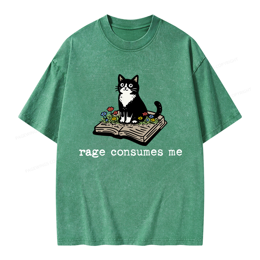 Pagewings Rage Consumes Me Unisex Washed T-shirt
