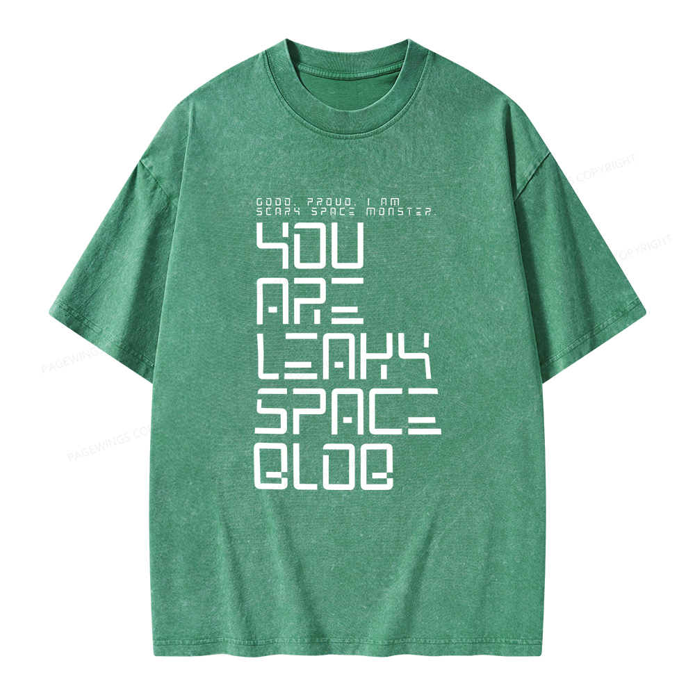 Pagewings Leaky Space Blob Unisex Washed T-shirt