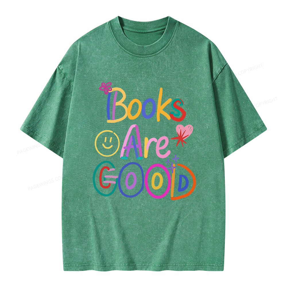 Pagewings Books Are Good Unisex Washed T-shirt