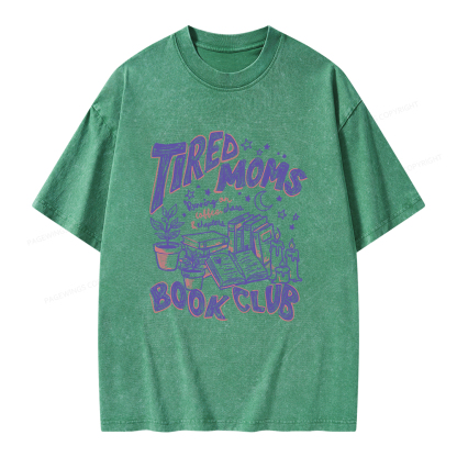 Pagewings Tired Moms Book Club Unisex Washed T-shirt