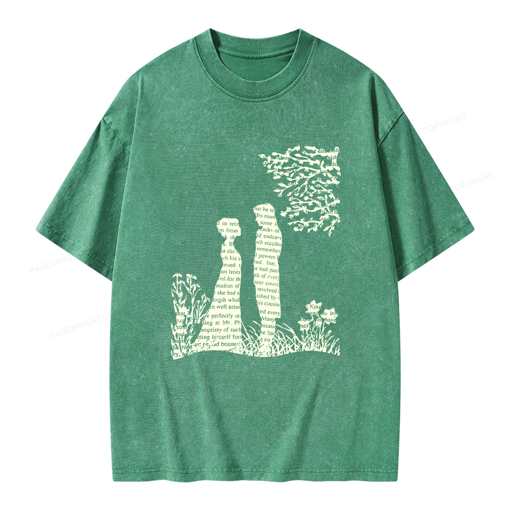 Pagewings Literary Book Lover Unisex Washed T-shirt