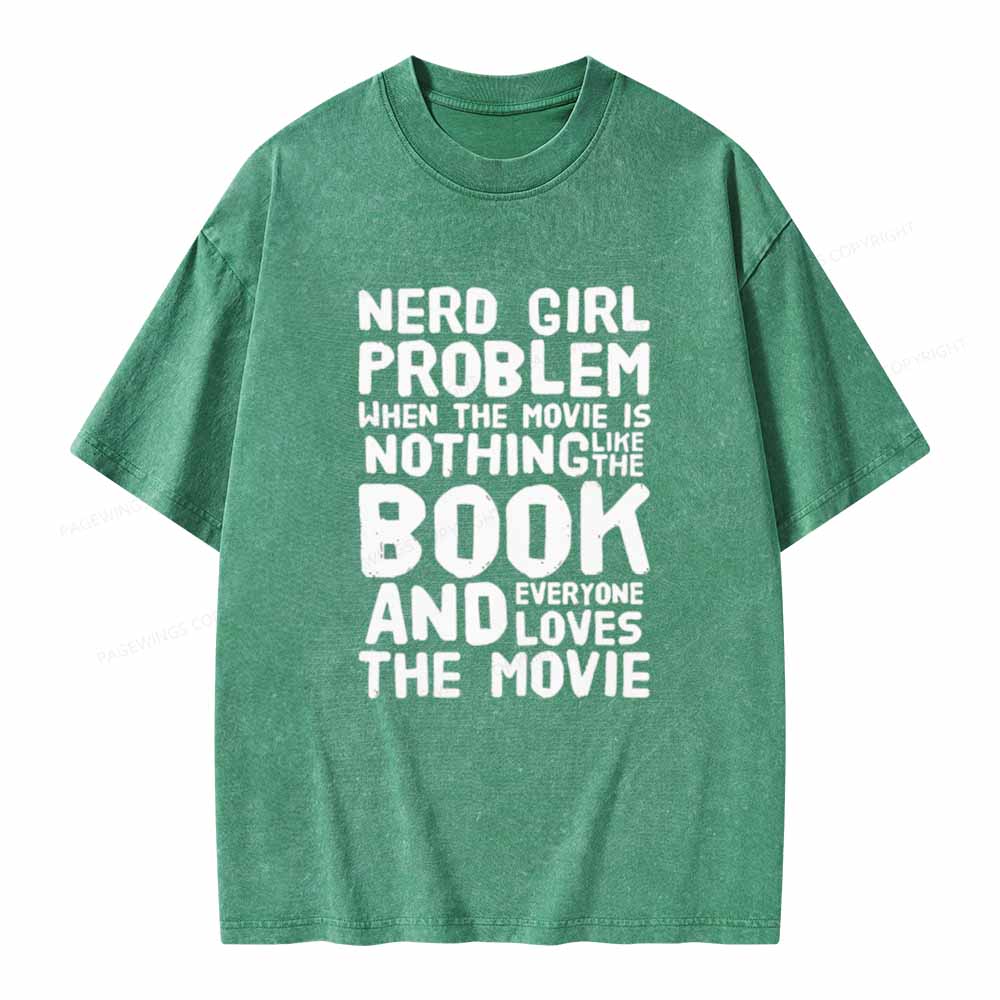 Pagewings NERD GIRL PROBLEM Club Unisex Washed T-shirt