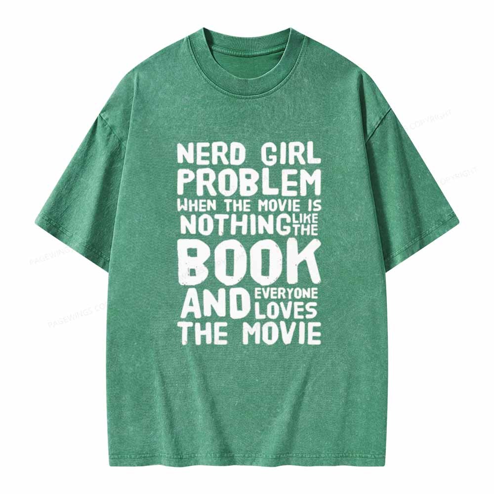Pagewings NERD GIRL PROBLEM Club Unisex Washed T-shirt