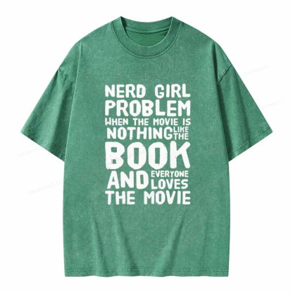 Pagewings NERD GIRL PROBLEM Club Unisex Washed T-shirt