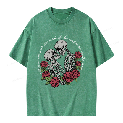 Pagewings Gothic Romance Skeleton Lovers Unisex Washed T-shirt