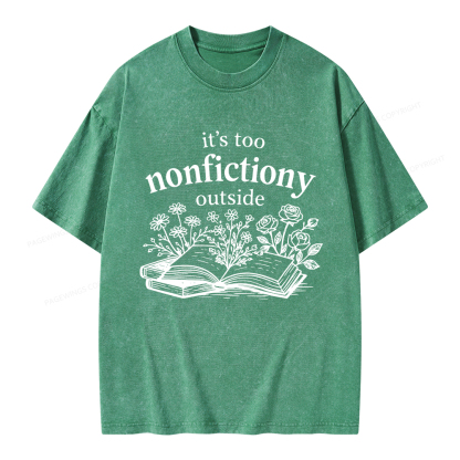 Pagewings Too Nonfictiony Outside Unisex Washed T-shirt