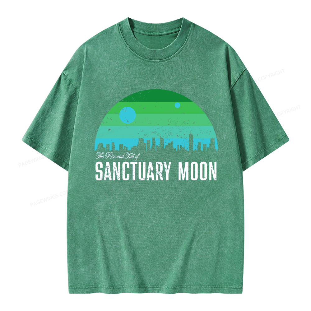 Pagewings The Rise and Fall of Sanctuary Moon Unisex Washed T-shirt