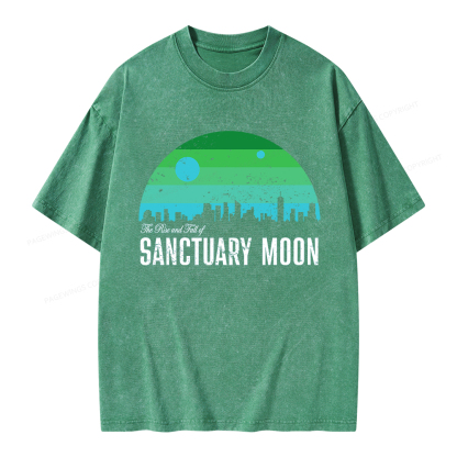 Pagewings The Rise and Fall of Sanctuary Moon Unisex Washed T-shirt