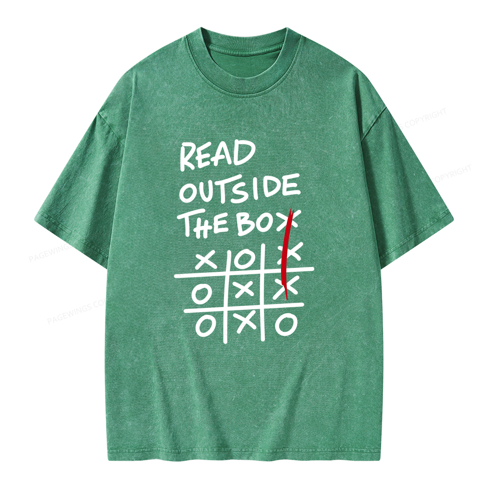 Pagewings Read Outside The Box Unisex Washed T-shirt