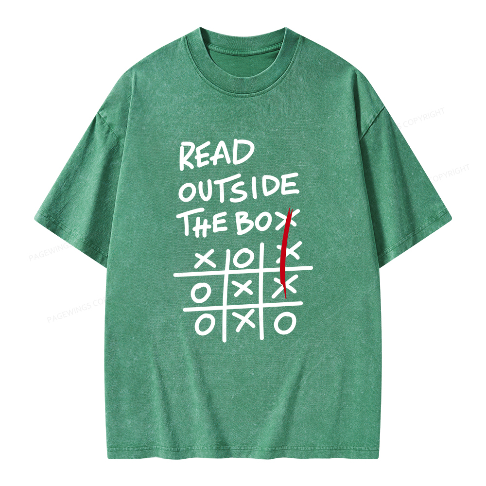 Pagewings Read Outside The Box Unisex Washed T-shirt