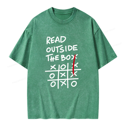Pagewings Read Outside The Box Unisex Washed T-shirt
