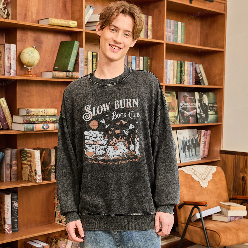 Pagewings Slow Burn Book Club Washed Sweatshirt