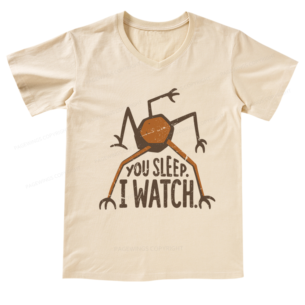 Pagewings You Sleep I Watch V-neck T-shirt