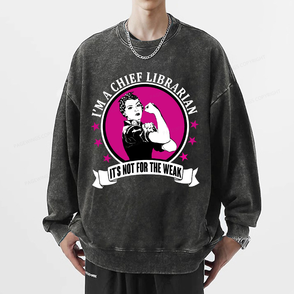 Pagewings Chief Librarian on Women's T-Shirt Unisex Washed Sweatshirt