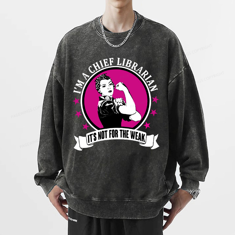 Pagewings Chief Librarian on Women's T-Shirt Unisex Washed Sweatshirt