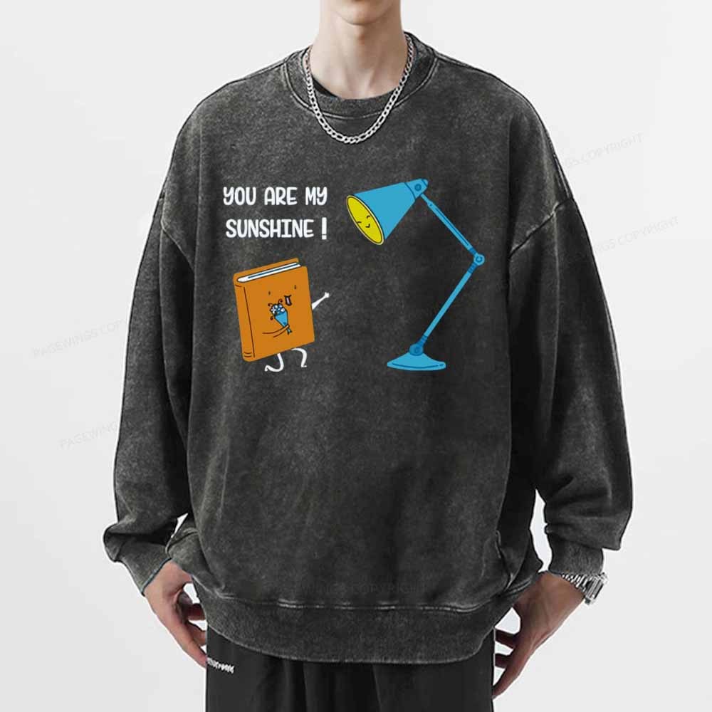 Pagewings You Are My Sunshine book Unisex Washed Sweatshirt