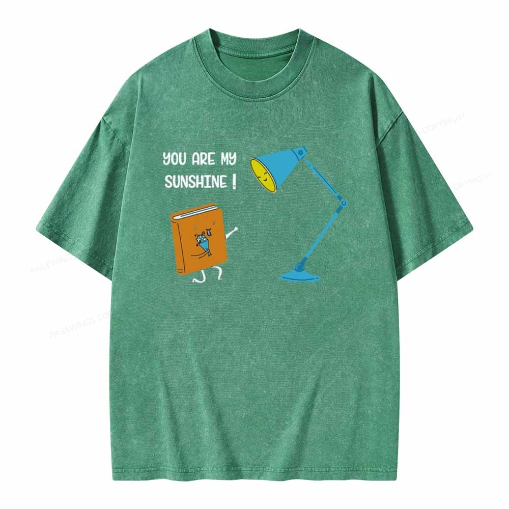Pagewings You Are My Sunshine book Unisex Washed T-shirt