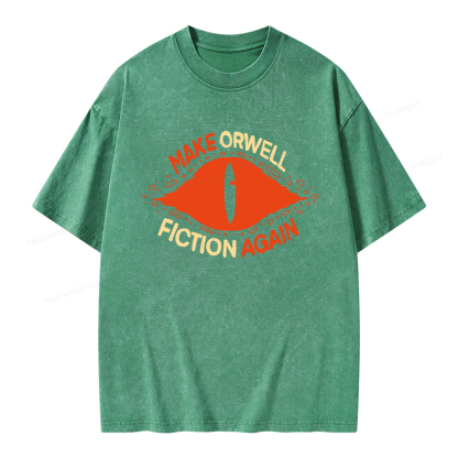 Pagewings Make Orwell Fiction Again Unisex Washed T-shirt