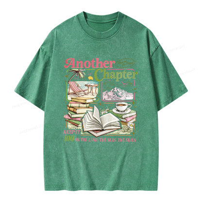 Pagewings One More Chapter Bookish Unisex Washed T-shirt