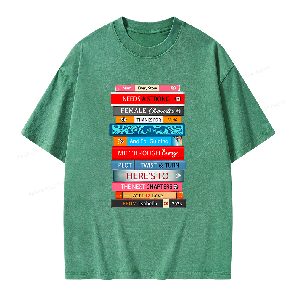Pagewings Personalised Books Mother's Day Unisex Washed T-shirt