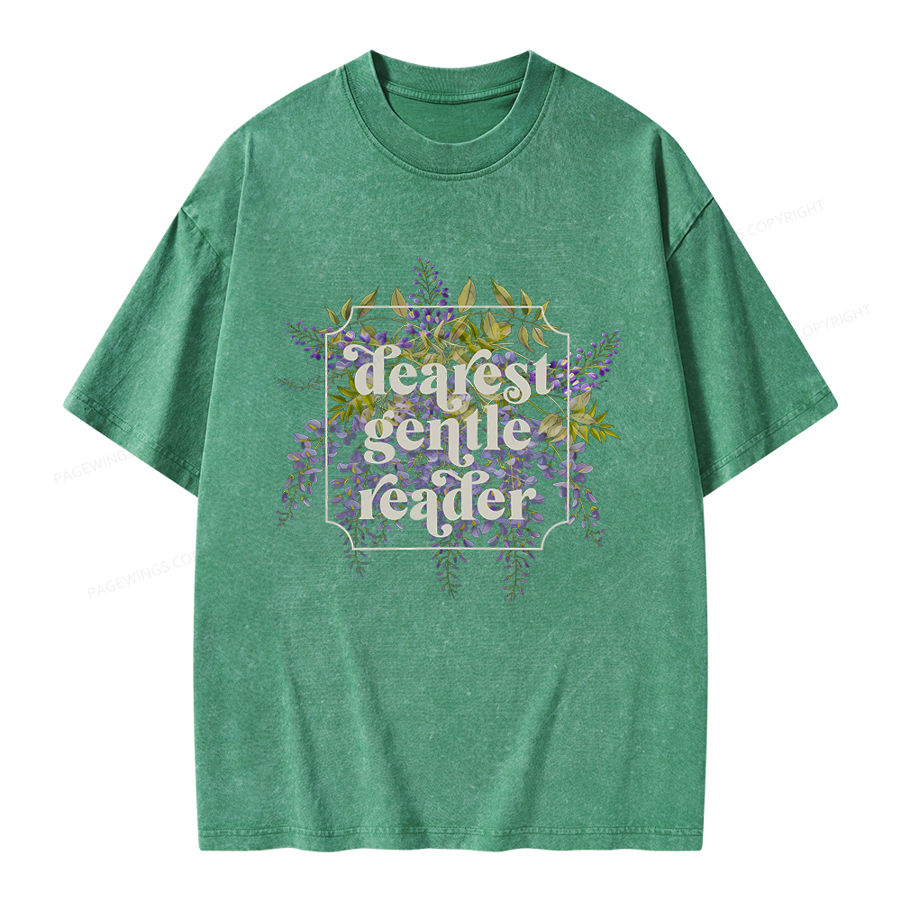 Pagewings Dearest Gentle Reader Unisex Washed T-shirt