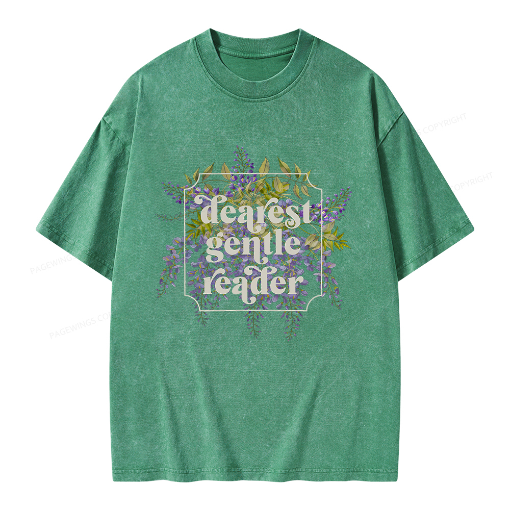 Pagewings Dearest Gentle Reader Unisex Washed T-shirt