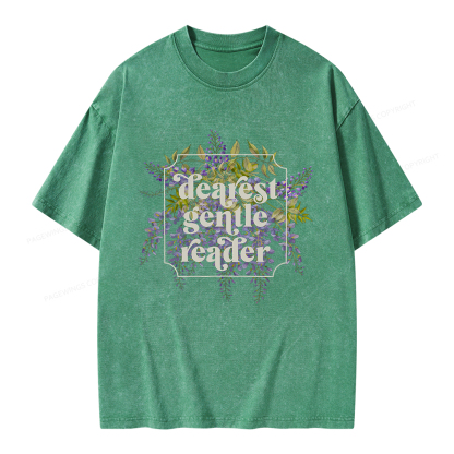 Pagewings Dearest Gentle Reader Unisex Washed T-shirt