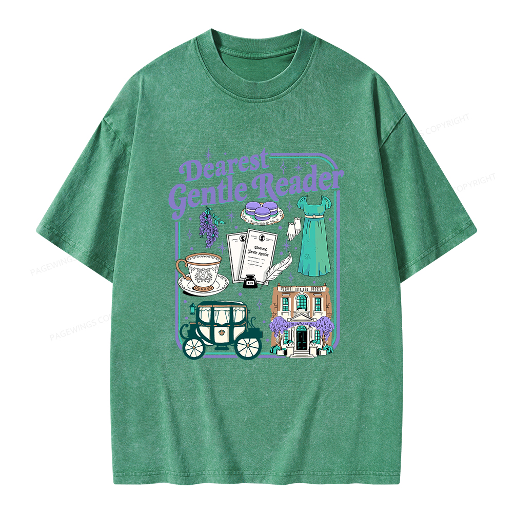Pagewings Dearest Gentle Reader Unisex Washed T-shirt
