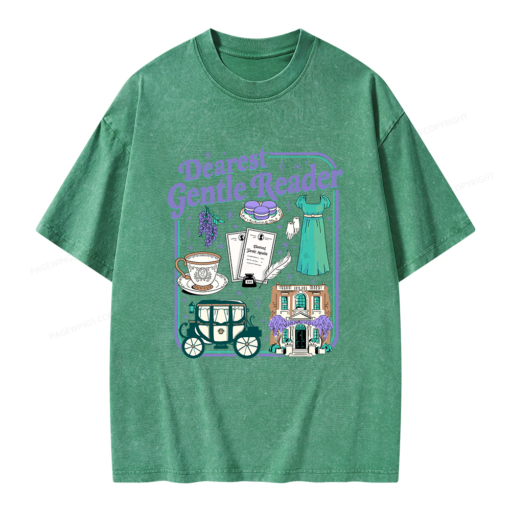 Pagewings Dearest Gentle Reader Unisex Washed T-shirt
