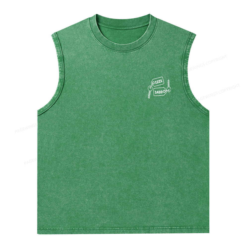 Pagewings Room Numbers Unisex Washed Tank Top