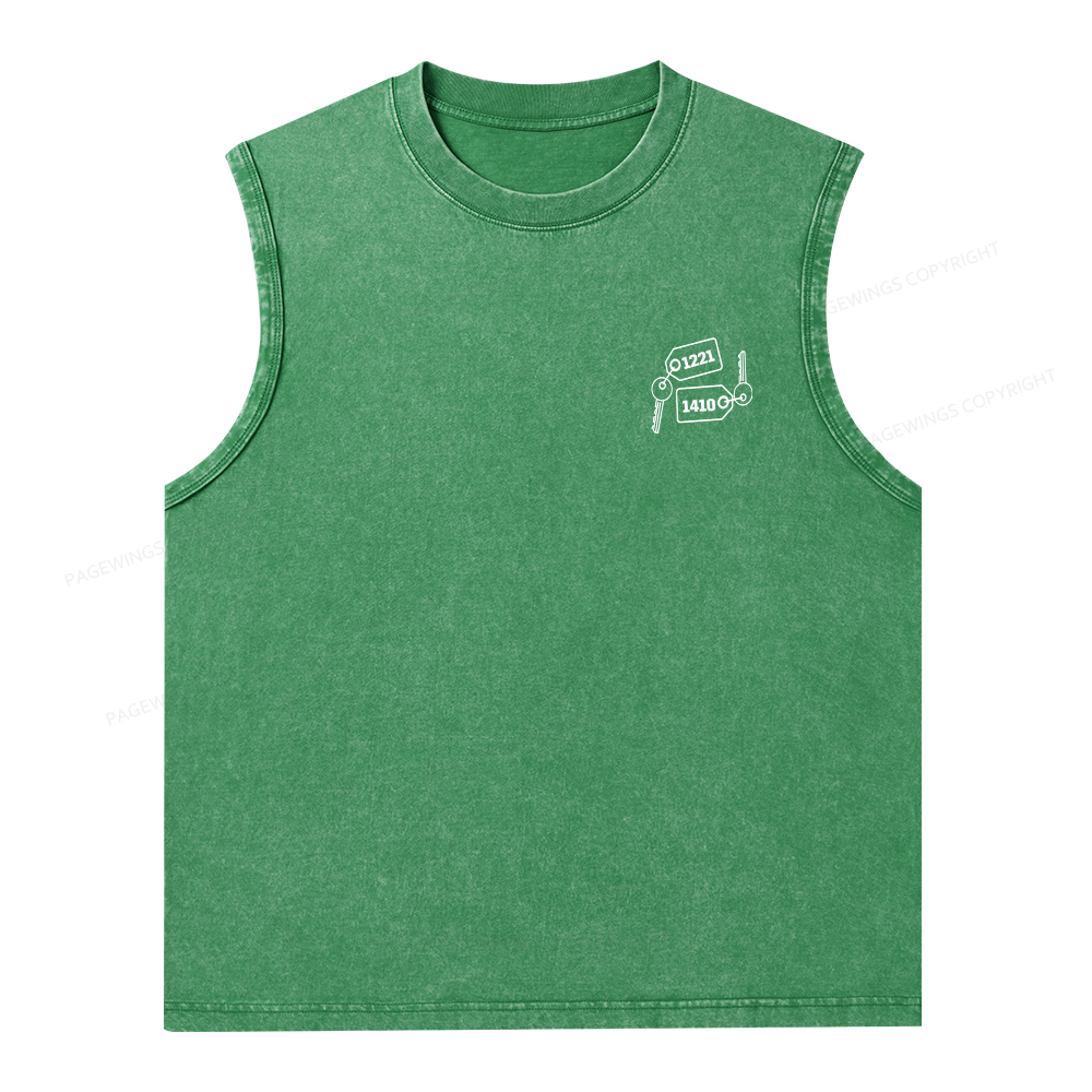 Pagewings Room Numbers Unisex Washed Tank Top