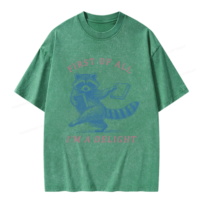 Pagewings First of All I'm A Delight Unisex Washed T-shirt
