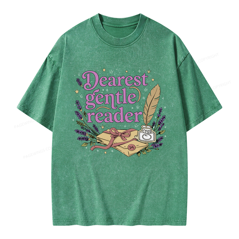 Pagewings Dearest Gentle Reader Unisex Washed T-shirt