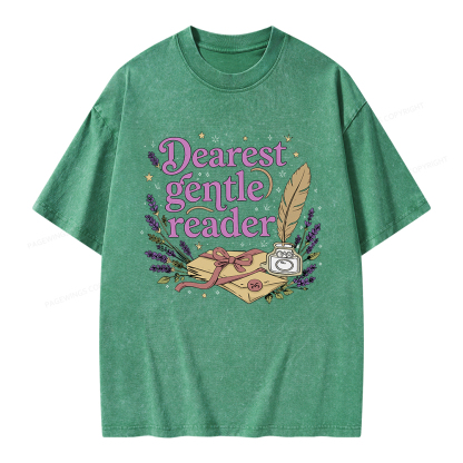 Pagewings Dearest Gentle Reader Unisex Washed T-shirt