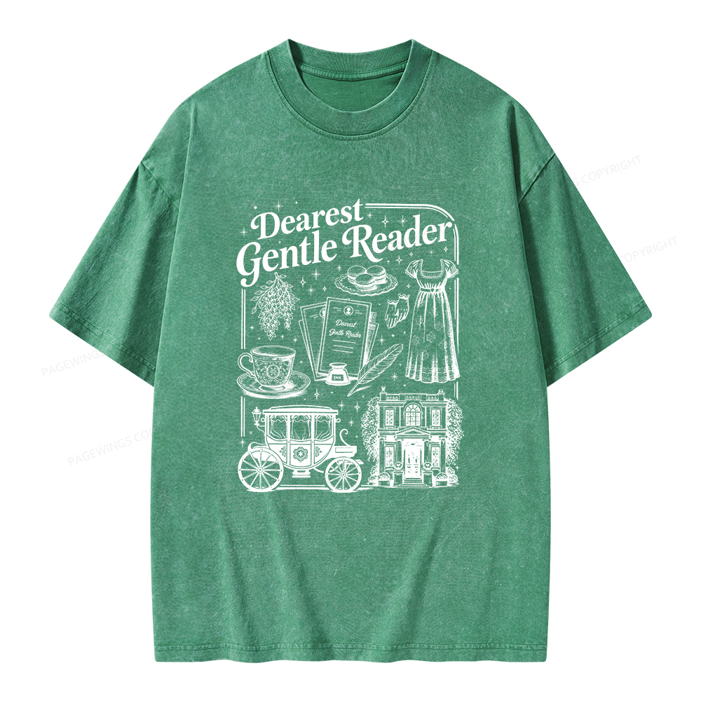 Pagewings Dearest Gentle Reader Unisex Washed T-shirt