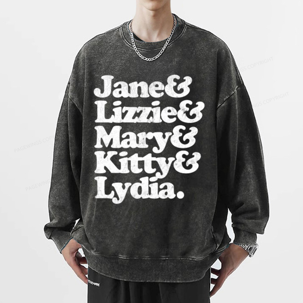 Pagewings Pride and Prejudice Unisex Washed Sweatshirt