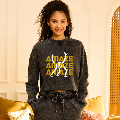 Pagewings Amaze Washed Crop Sweatshirt